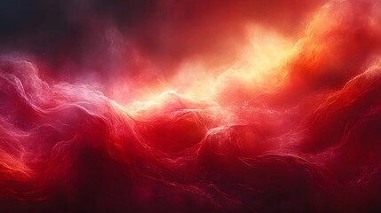 Poster - Nebulaic Radiance, A Fiery Cosmic Landscape of Swirling Light and Shadow