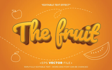 Poster - The Fruit 3d Editable text effect vector