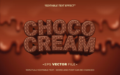 Poster - Choco Candy editable text effect vector template with realistic 3d style
