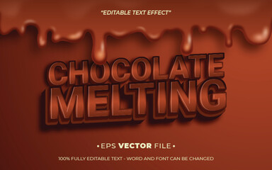 Poster - Chocolate Melting editable text effect vector template with 3d style