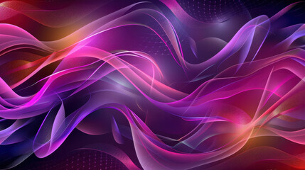 Poster - Colorful abstract waves in shades of pink and purple create dynamic visual effect, evoking sense of movement and energy