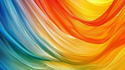 Poster - Vibrant color gradients flowing through layered 3D structures. Copy space.