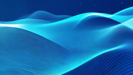 Poster - Blue Abstract Gradient Wave Animation: Dynamic and Futuristic Digital Background Design