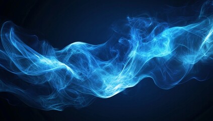 Wall Mural - blue energy wave flowing, dark background, abstract design