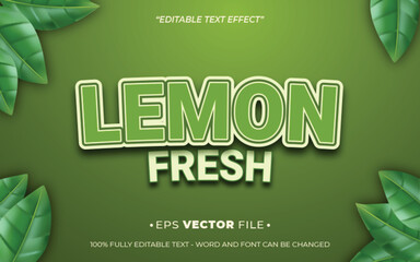 Poster - Lemon Fresh Editable text effect vector