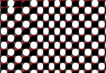 Aufkleber - Abstract Geometric Pattern with White Spheres and Dark Forms
