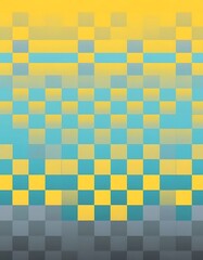 Poster - Modern Mosaic Gradient, A Textured Background in Yellow, Teal, and Grey
