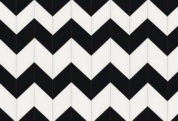 Poster - Monochrome Zigzag Pattern with Subtle Stitching Detail for Design