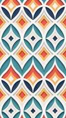 Poster - A colorful pattern of squares and diamonds