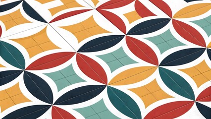Poster - A colorful tile pattern with a white background