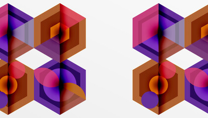 Poster - Hexagons design geometric abstract background