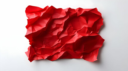 Poster - A vibrant, crumpled red paper texture showcasing rich colors and unique patterns, perfect for creative design projects.