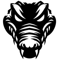 crocodile face silhouette vector design