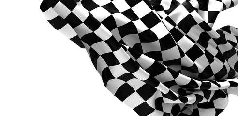 Aufkleber - Waving racing finish flag in