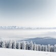 © Liang - Winter Wonderland Snow-Covered Pines and Distant Mountains
