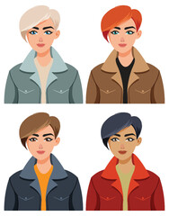 Wall Mural - Stylish Women with Short Hair