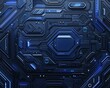© Baginda - Futuristic Circuit Panel, Abstract, Detailed Design, Blue Glow