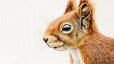 Close up portrait of a squirrel with shiny black eye