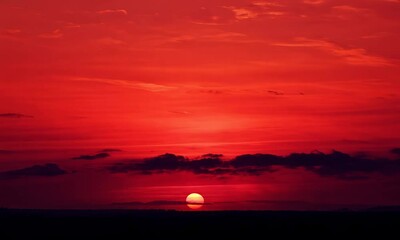 Wall Mural - Red sky at sunset