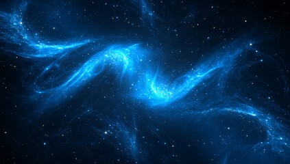 Wall Mural - blue nebula cosmic energy swirl, starry background, science fiction