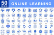 © mahmudi - icon collection Online Learning  simple Mixed Blue Icon Sheet