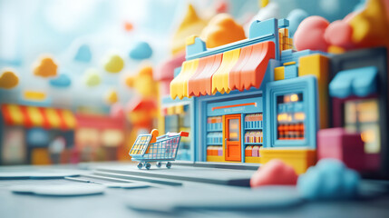 Web interface or online store concept of online shop