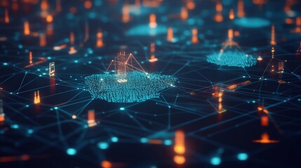 Poster - digital brain with interconnected business concepts, symbolizing AI-driven business strategies and growth