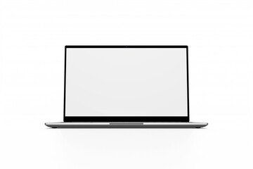 Fototapete - Laptop with blank screen isolated on white background,  aluminium body, 3D rendering
