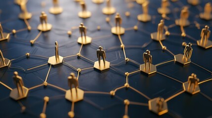 Poster - human connection nodes, visualizing the intricate web of relationships formed through social networking platforms.