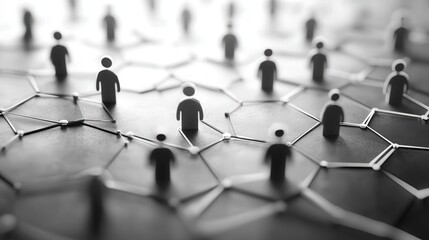Poster - human connection nodes, visualizing the intricate web of relationships formed through social networking platforms.