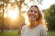 © Vadym - Portrait of happy mature woman enjoying sunny day in nature. Middle aged cheerful woman. Carefree blonde relax, health, active lifestyle. Menopause age. Beauty smiling face.