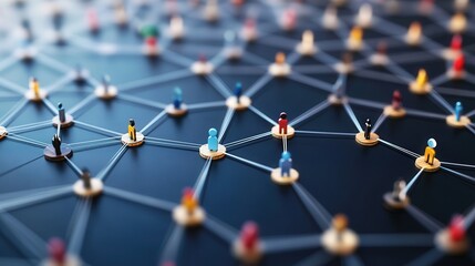 Poster - hexagonal pattern with interconnected circles, showcasing the vast reach and complexity of human relationships in social networking platforms.
