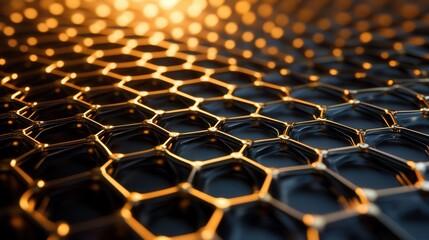 Poster - hexagonal pattern with interconnected circles, showcasing the vast reach and complexity of human relationships in social networking platforms.