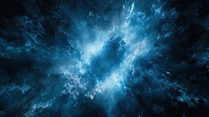 Wall Mural - A blue galaxy with stars and clouds