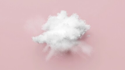 Fototapete - Floating cloud in soft pink background digital art creative environment aesthetic viewpoint abstract concept