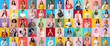 © Pixel-Shot - Big collage of different people on color background