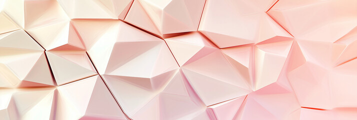Poster - pink background with white triangles. The triangles are of different sizes and are scattered throughout the background. The image has a modern and abstract feel to it