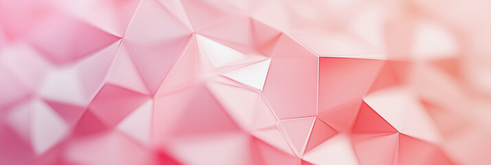 Poster - pink background with a white triangle. The triangle is in the middle of the background and is the only solid color