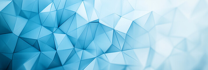 Poster - blue background with a lot of triangles. The triangles are of different sizes and are scattered throughout the image. Scene is one of complexity and depth