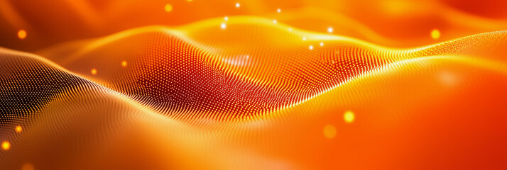 Aufkleber - bright orange background with a wave pattern. The orange background is a representation of a wave, and the wave pattern is made up of small dots. The image has a dreamy, ethereal quality to it