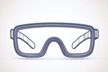 Fototapete - 3D line icon for augmented reality glasses enabling users to experience immersive digital content.
