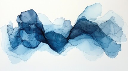 Poster - Ethereal Blue Waves Abstract art with flowing lines and textures