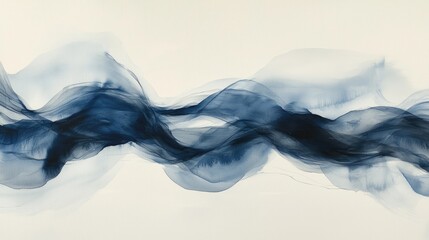 Poster - Abstract Waves in Blue Tones with Soft Flowing Movement and Texture