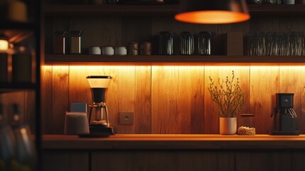 Wall Mural - Coffee Maker on Wooden Counter