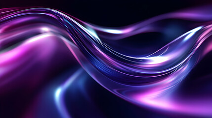 Poster - Luminous wave background with blurred purple and blue lights for creative designs