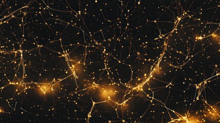 Fototapete - A digital representation of interconnected nodes resembling a cosmic network.