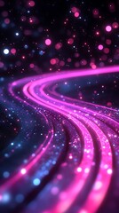 Wall Mural - Pink light trails, cosmic background