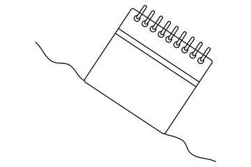 Fototapete - Continuous one line art drawing of table calendar vector icon