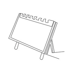 Fototapete - Table calendar continuous one line art drawing of concept doodle style outline vector illustration