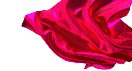 Aufkleber - The flow of vibrant crimson silk